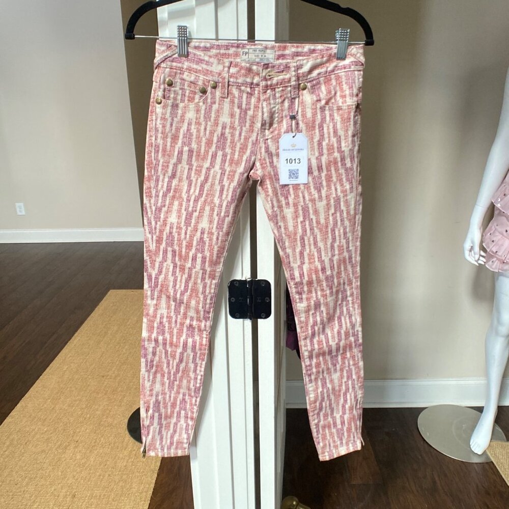 Free People Women's Ikat Print Skinny Crop Jeans, size 24 - Picture 10 of 12